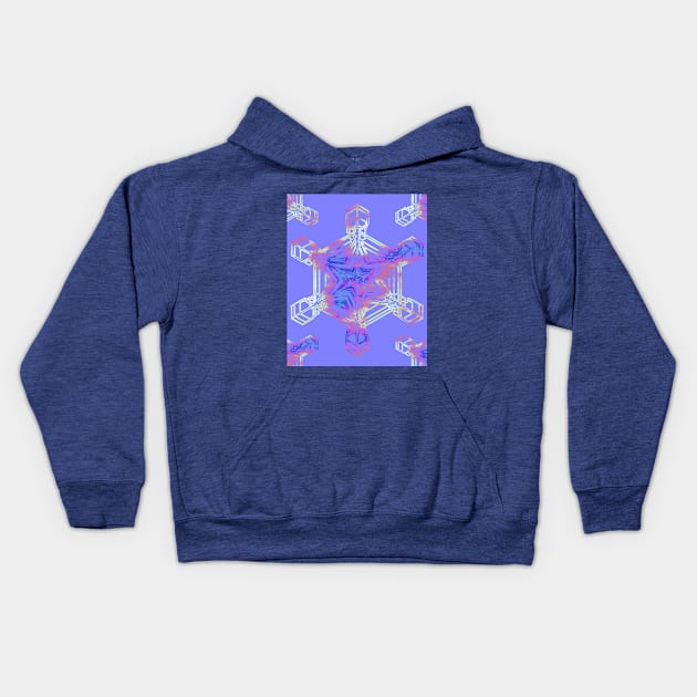 Snowflake on Blue Violet Kids Hoodie by ArtticArlo